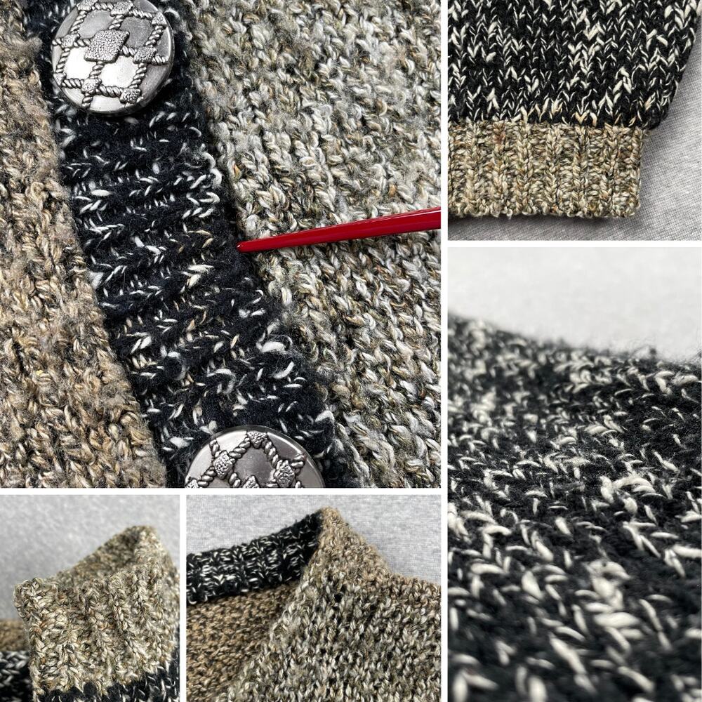 Vintage JP Berringer Cardigan Sweater Womens L Colorblock Button-Front Grandpa - Picture 14 of 16